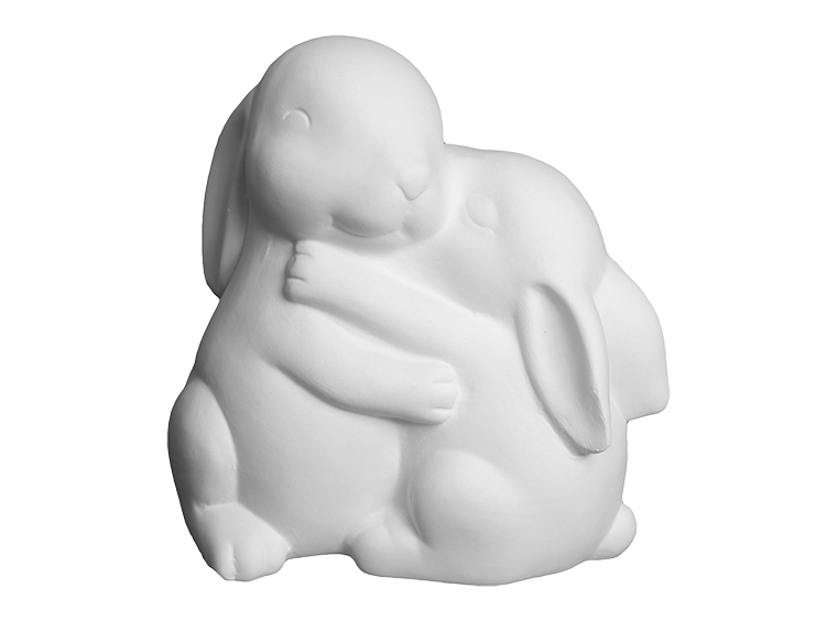 Bisque Mama And Baby Bunny (Case of 4)