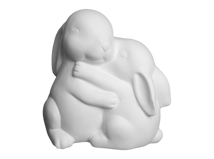 Bisque Mama And Baby Bunny (Case of 4)