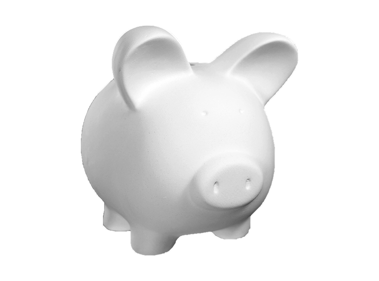 Bisque Medium Pig Bank (Case of 4)