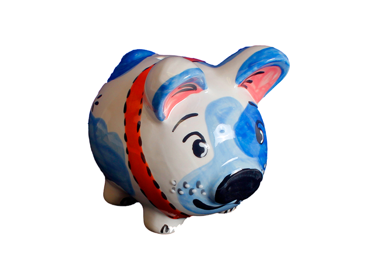 Bisque Medium Pig Bank (Case of 4)