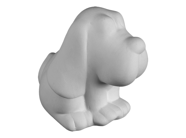 Bisque Sitting Dog Bank (Case of 4)