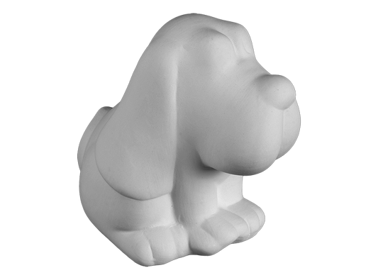 Bisque Sitting Dog Bank (Case of 4)