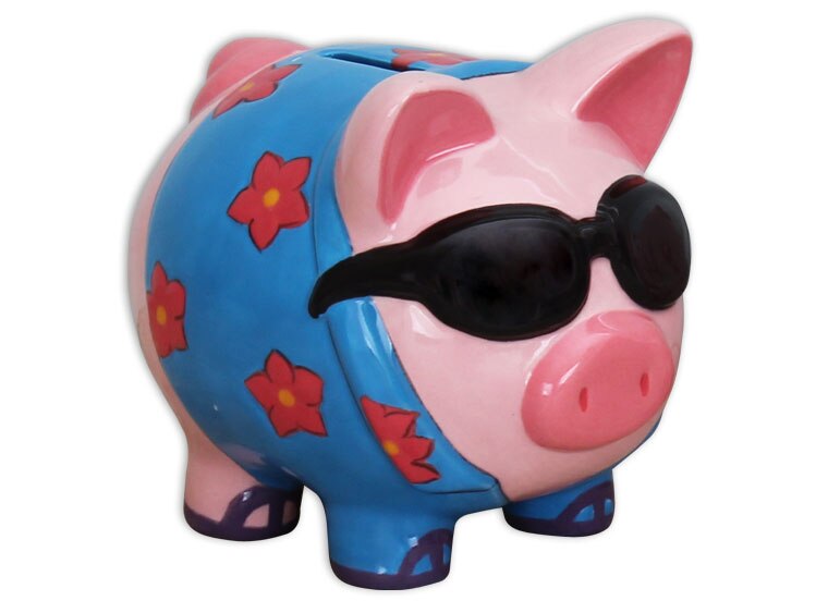 Bisque Luau Pig Bank (Case of 4)