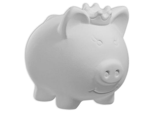 Bisque Princess Pig Bank (Case of 4)