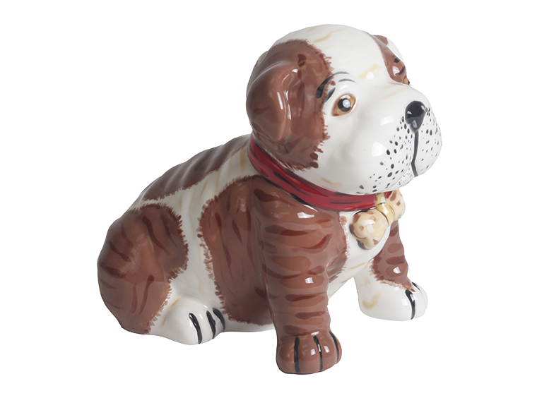 Bisque Bowser Bulldog Bank (Case of 4)