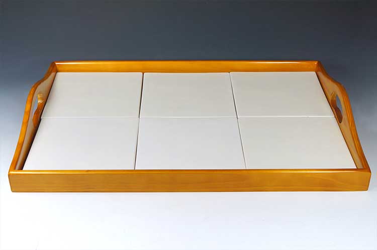 Bisque Wooden Tile Tray (Case of 1)