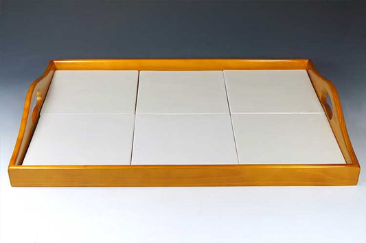 Bisque Wooden Tile Tray (Case of 1)