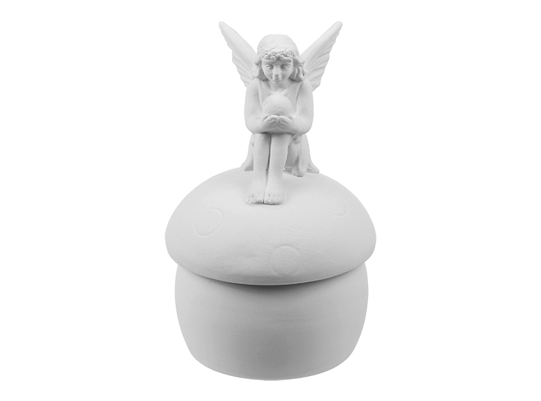 Bisque Mushroom Fairy Box (Case of 4)