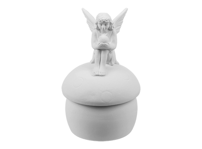 Bisque Mushroom Fairy Box (Case of 4)