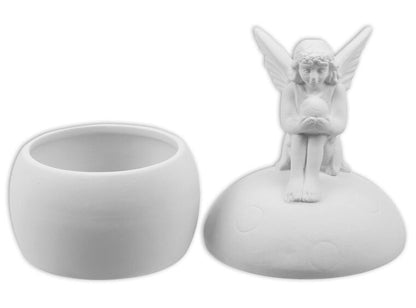 Bisque Mushroom Fairy Box (Case of 4)