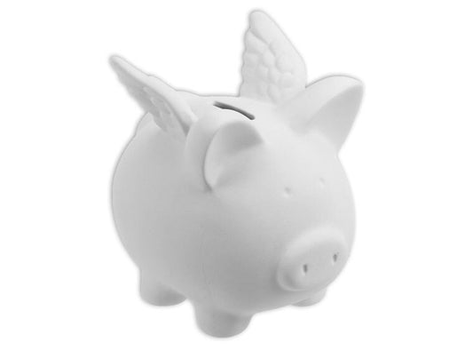 Bisque Flying Pig Bank (Case of 4)