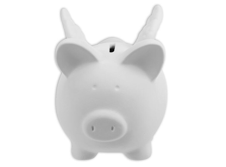 Bisque Flying Pig Bank (Case of 4)