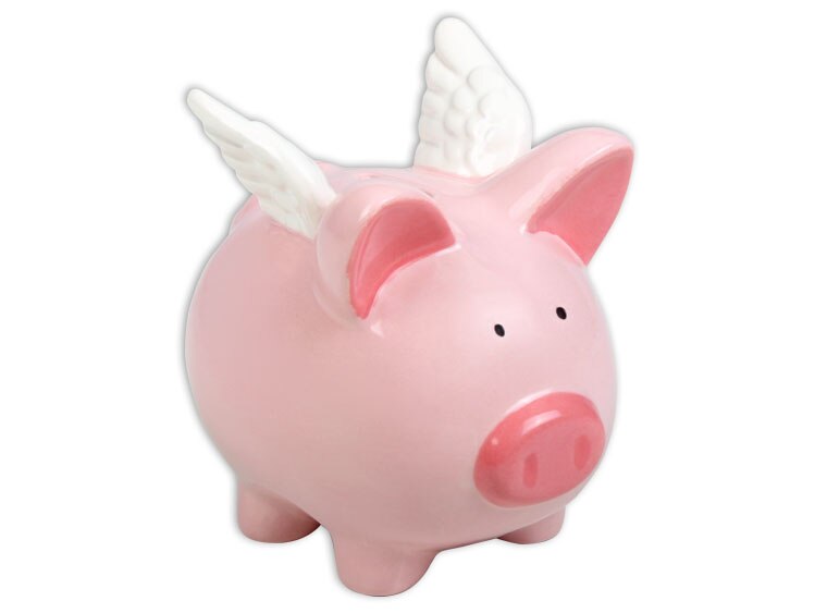 Bisque Flying Pig Bank (Case of 4)