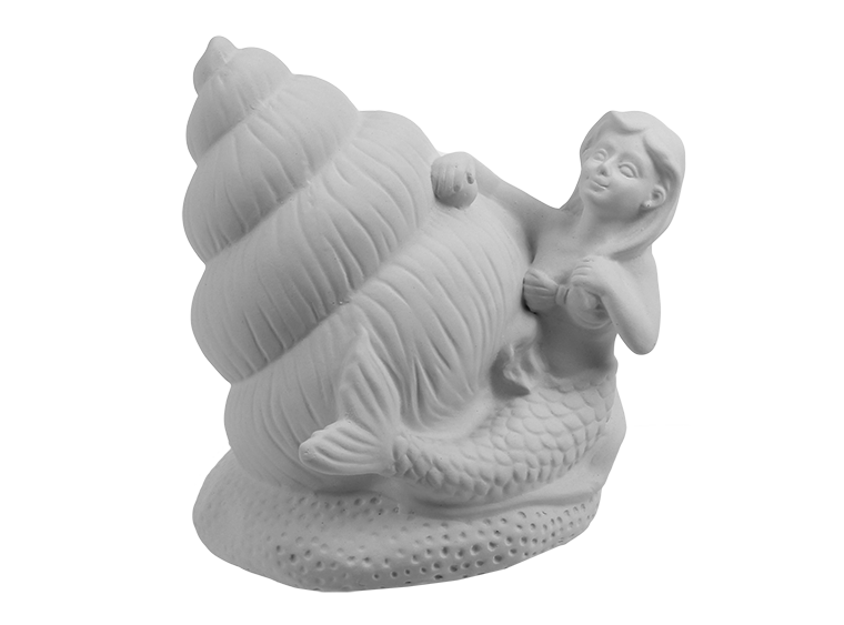 Bisque Mermaid Shell Bank (Case of 4)