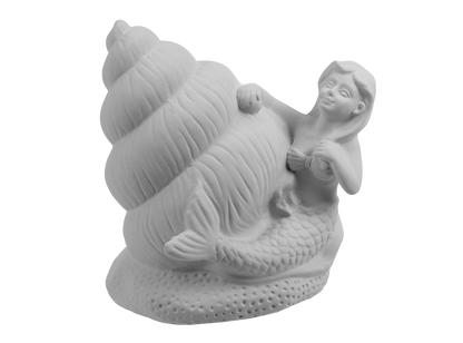 Bisque Mermaid Shell Bank (Case of 4)