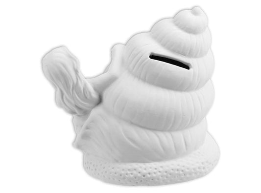 Bisque Mermaid Shell Bank (Case of 4)