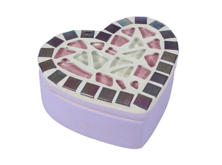 Bisque Small Heart Box (Case of 4)