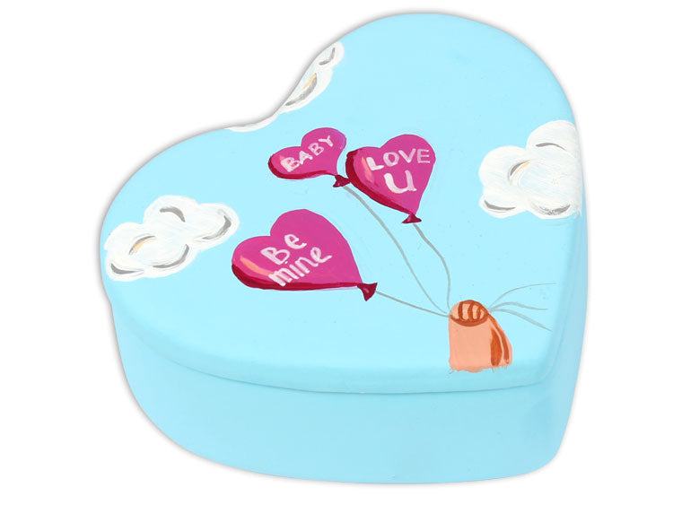 Bisque Large Heart Box (Case of 4)