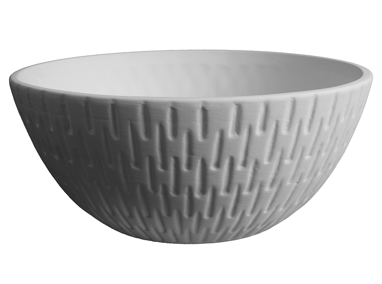 Bisque Large Carved Bowl (Case of 4)