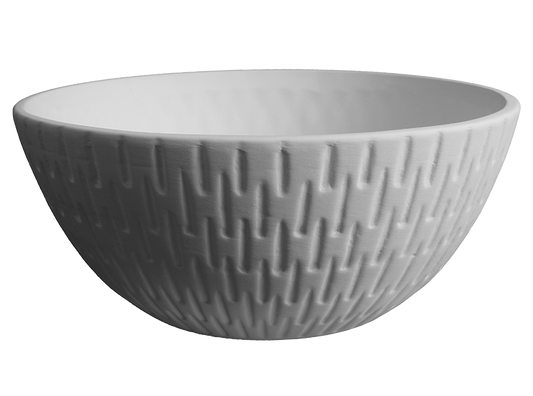 Bisque Large Carved Bowl (Case of 4)