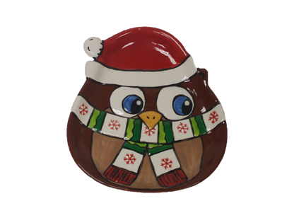 Bisque Santa Owl Dish (Case of 12)