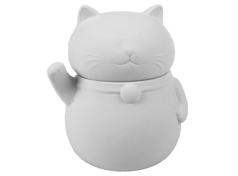 Bisque Fat Cat Jar (Case of 4)