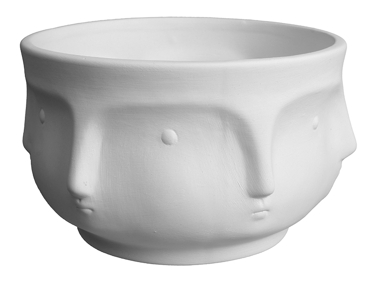 Bisque Many Faced Planter (Case of 4)