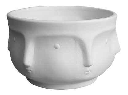 Bisque Many Faced Planter (Case of 4)