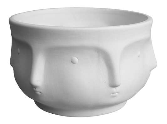 Bisque Many Faced Planter (Case of 4)