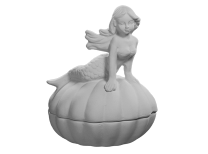 Bisque Mermaid Shell Box (Case of 4)