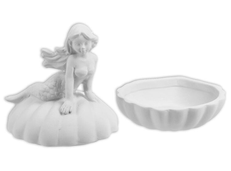 Bisque Mermaid Shell Box (Case of 4)