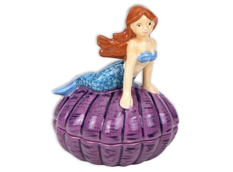 Bisque Mermaid Shell Box (Case of 4)