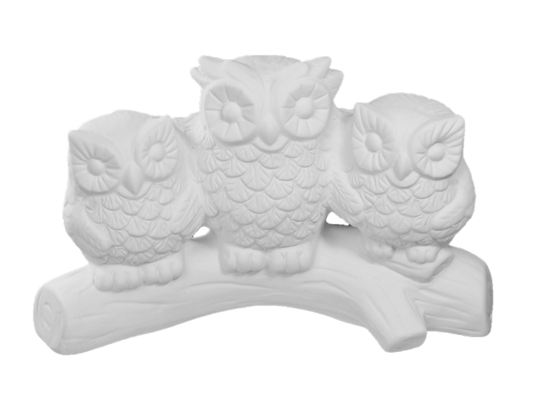Bisque Owl Family (Case of 6)