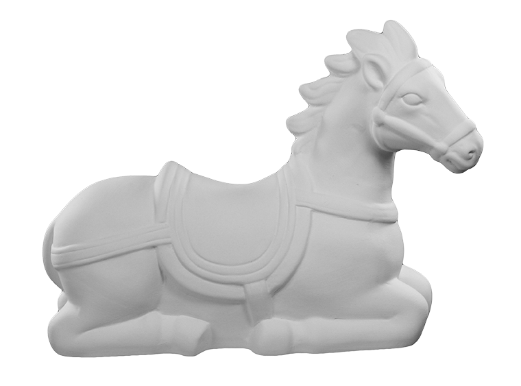 Bisque Lying Horse (Case of 4)