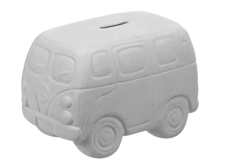 Bisque Hippie Van Bank (Case of 4)