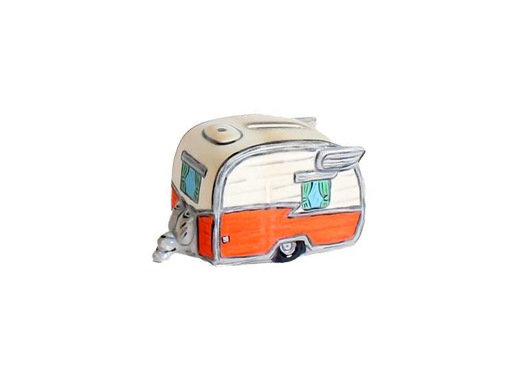 Bisque Camper Bank (Case of 6)