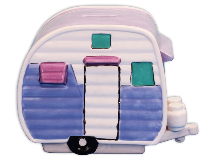 Bisque Retro Camper Bank (Case of 2)