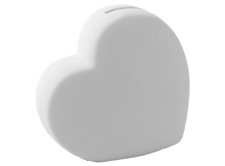 Bisque Heart Bank (Case of 4)