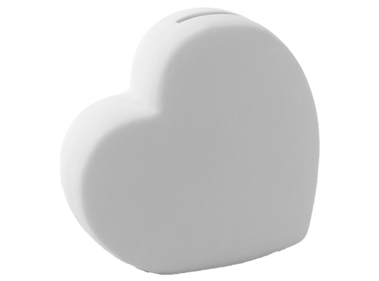 Bisque Heart Bank (Case of 4)