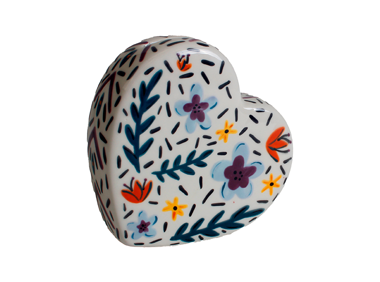 Bisque Heart Bank (Case of 4)