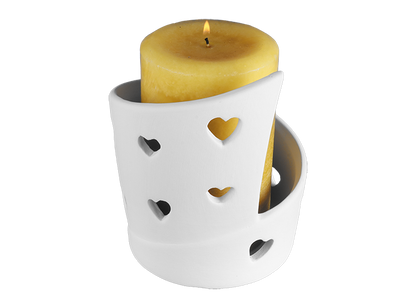 Bisque Cutout Heart Candle Wrap (Case of 4)
