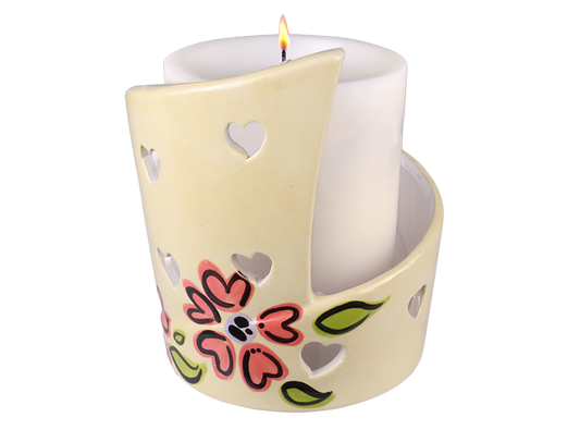Bisque Cutout Heart Candle Wrap (Case of 4)