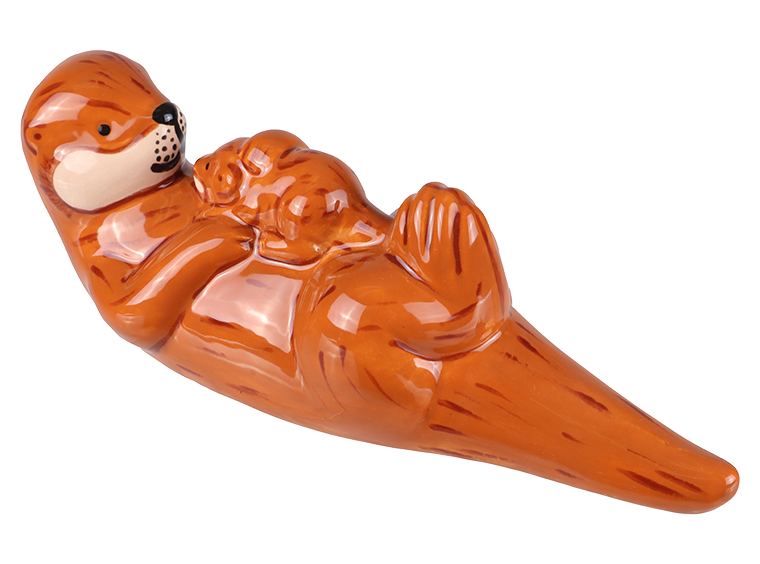 Bisque Mama And Baby Otter (Case of 6)