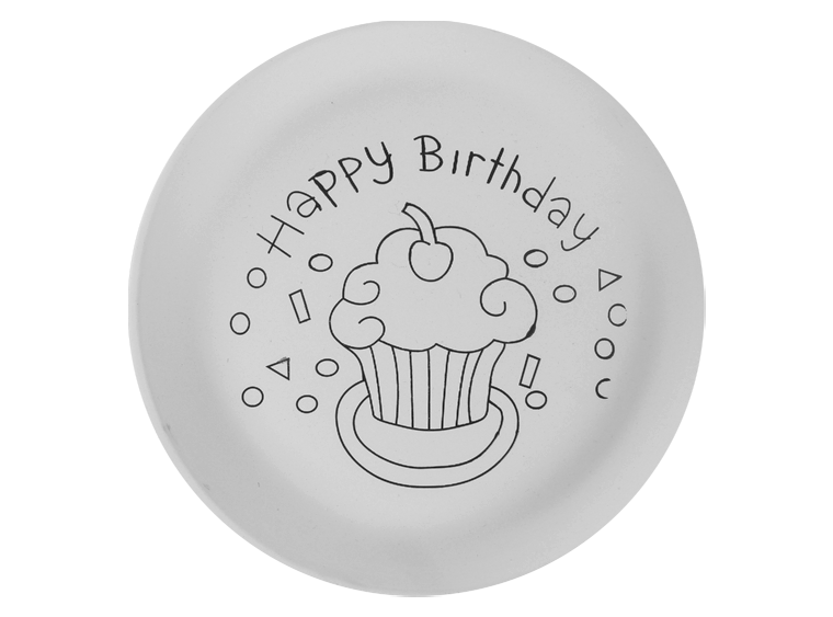 Bisque Happy Birthday Plate (Case of 6)