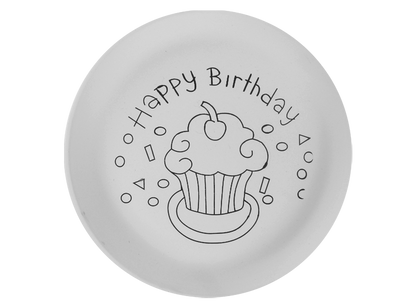 Bisque Happy Birthday Plate (Case of 6)