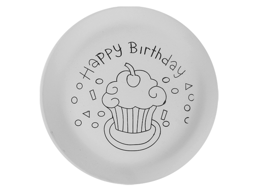 Bisque Happy Birthday Plate (Case of 6)