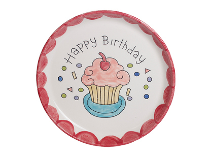 Bisque Happy Birthday Plate (Case of 6)