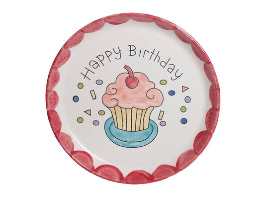 Bisque Happy Birthday Plate (Case of 6)