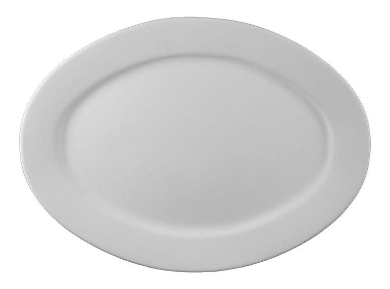 Bisque 17" Legacy Rim Oval Platter (Case of 2)