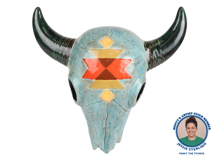 Bisque Mounted Steer Skull (Case of 1)